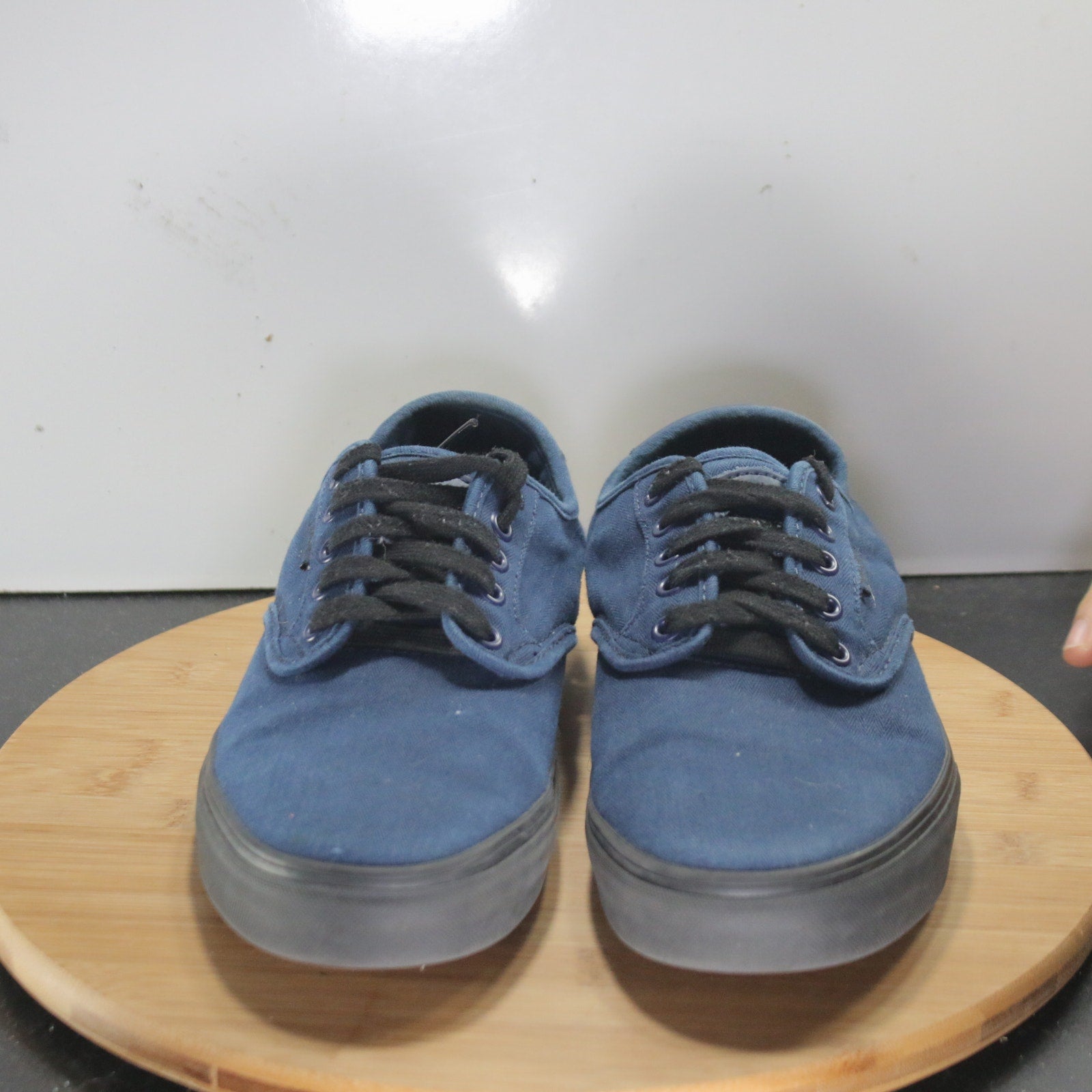 VANS Classic Low Size 9.5 Mens 008343 Blue Black Skateboarding Sneakers Shoes