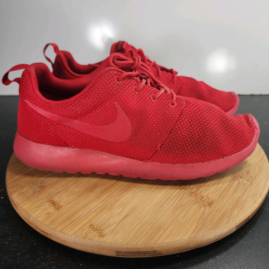 Mens Nike Roshe Run One Low Sz 11 009941 All Red Mesh  Running Training Sneakers