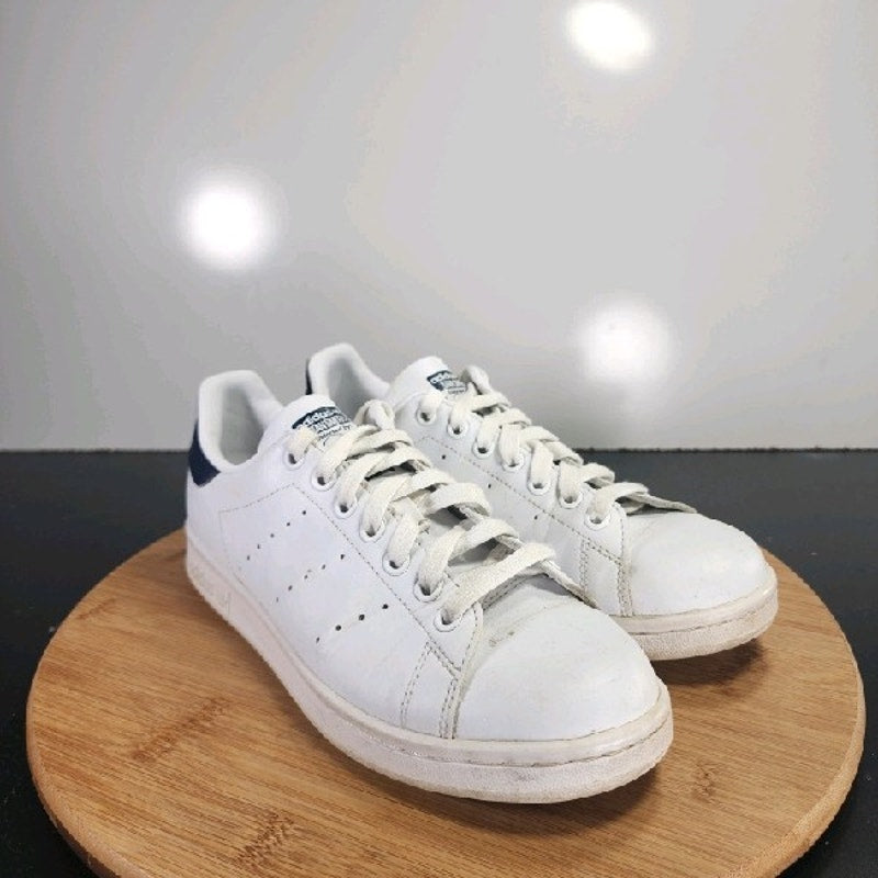 adidas Stan Smith Low Sz 7 Womens 008905 White Black Leather Trainers Sneakers