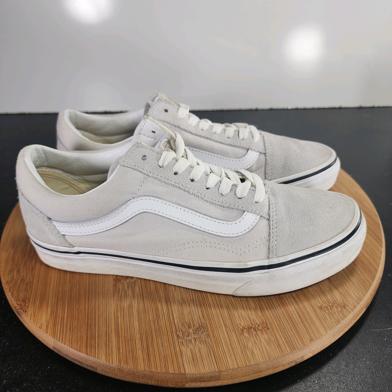 VANS Old Skool Low Sz 8.5 Womens 009752 Gray Canvas Skateboarding Sneakers Shoes