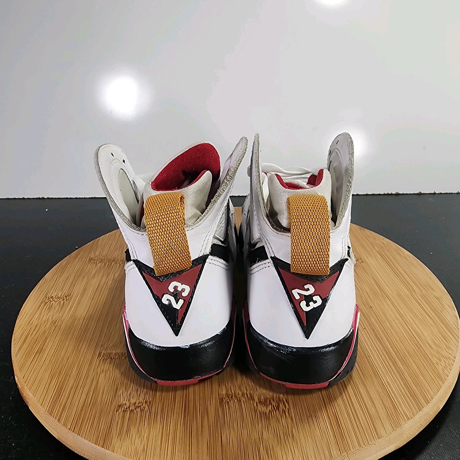 Air Jordan 7 Retro 5.5 Youth=6.5Womens 009537 White Leather Basketball Sneakers