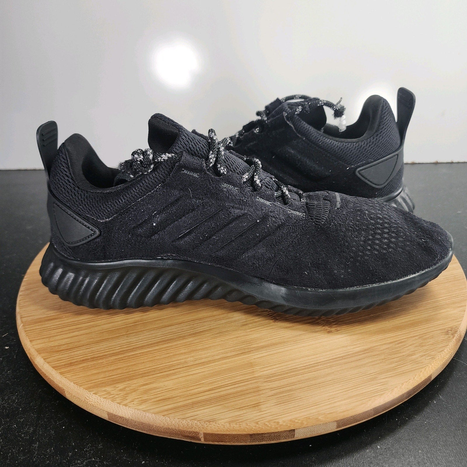 Women's adidas Bounce Sz 8.5 009927 Triple Black Mesh Running Athletic Sneakers