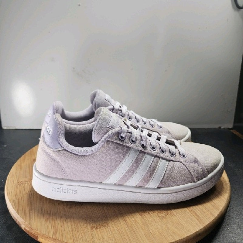 adidas Grand Court Low Sz 8 Womens 008876 Purple White Running Training Sneakers