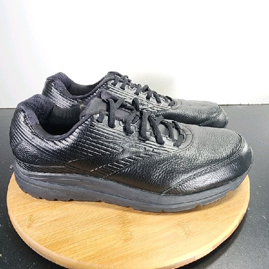 Brooks Addiction Walker Low Sz 11.5 Mens 009054 Triple Black Leather Sneakers