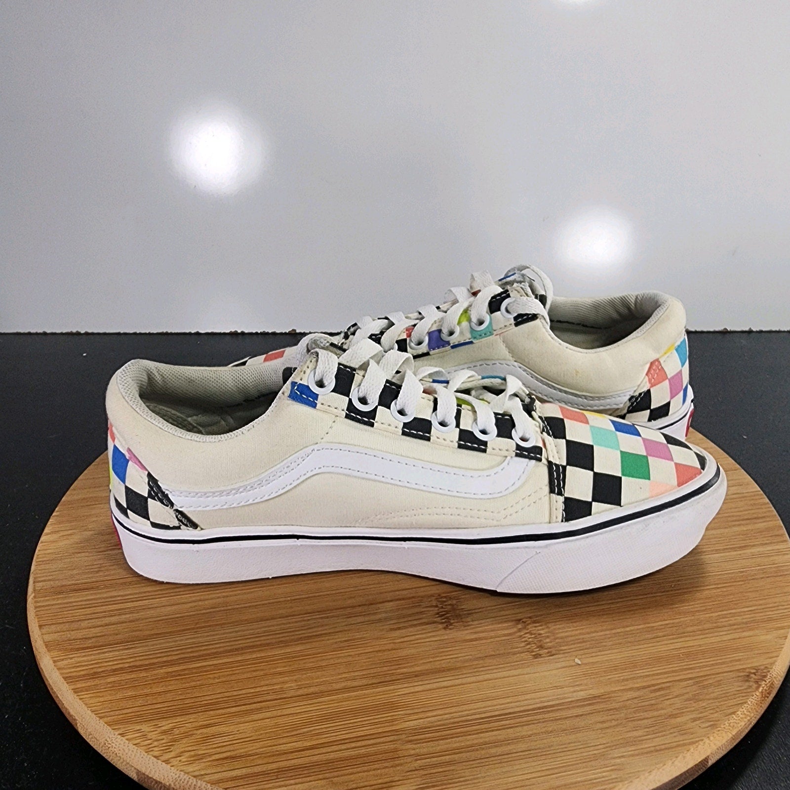 VANS MoMA Old Skool Sz 7.5 Womens 009481 Black White Canvas Skating Sneakers