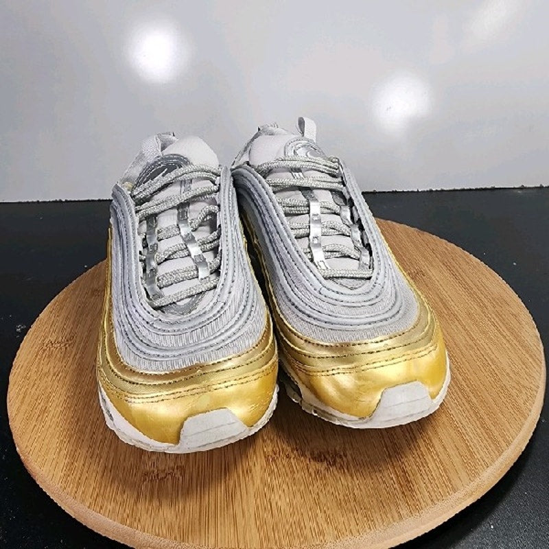 Nike Air Max 97 Low Sz 7.5 Womens 009122 Gray Gold Metallic Athletic Sneakers