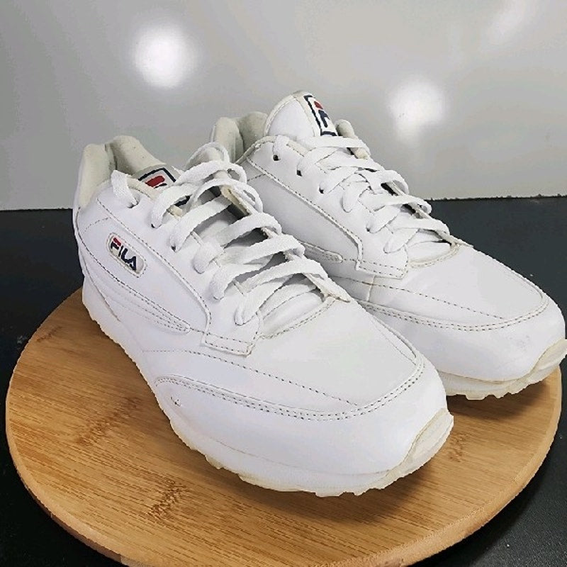 FILA Classico 9 Low Sz 10 Mens 009127 White Leather Running Training Sneakers