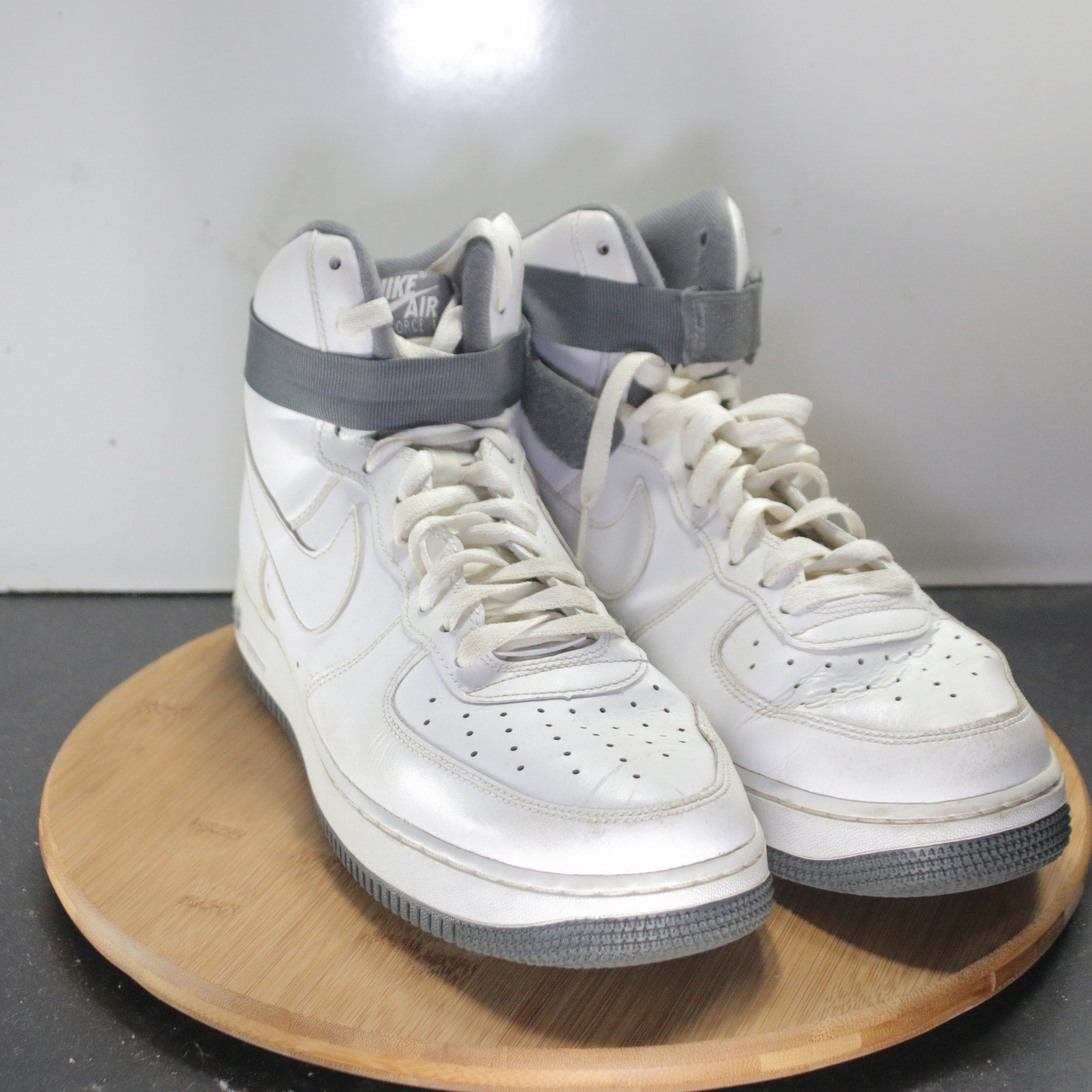 Nike Af1 Air Force 1 High Sz 11.5Mens 008389 White Wolf Gray Basketball Sneakers