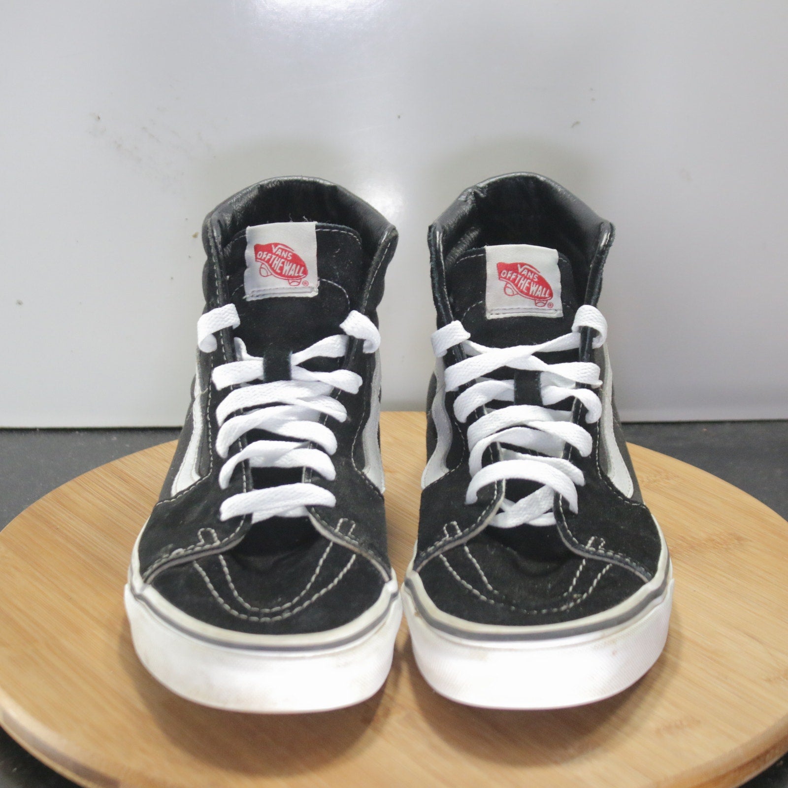 VANS Sk8-High Size 9 Womens 008582 Black White Canvas Skateboarding Sneakers