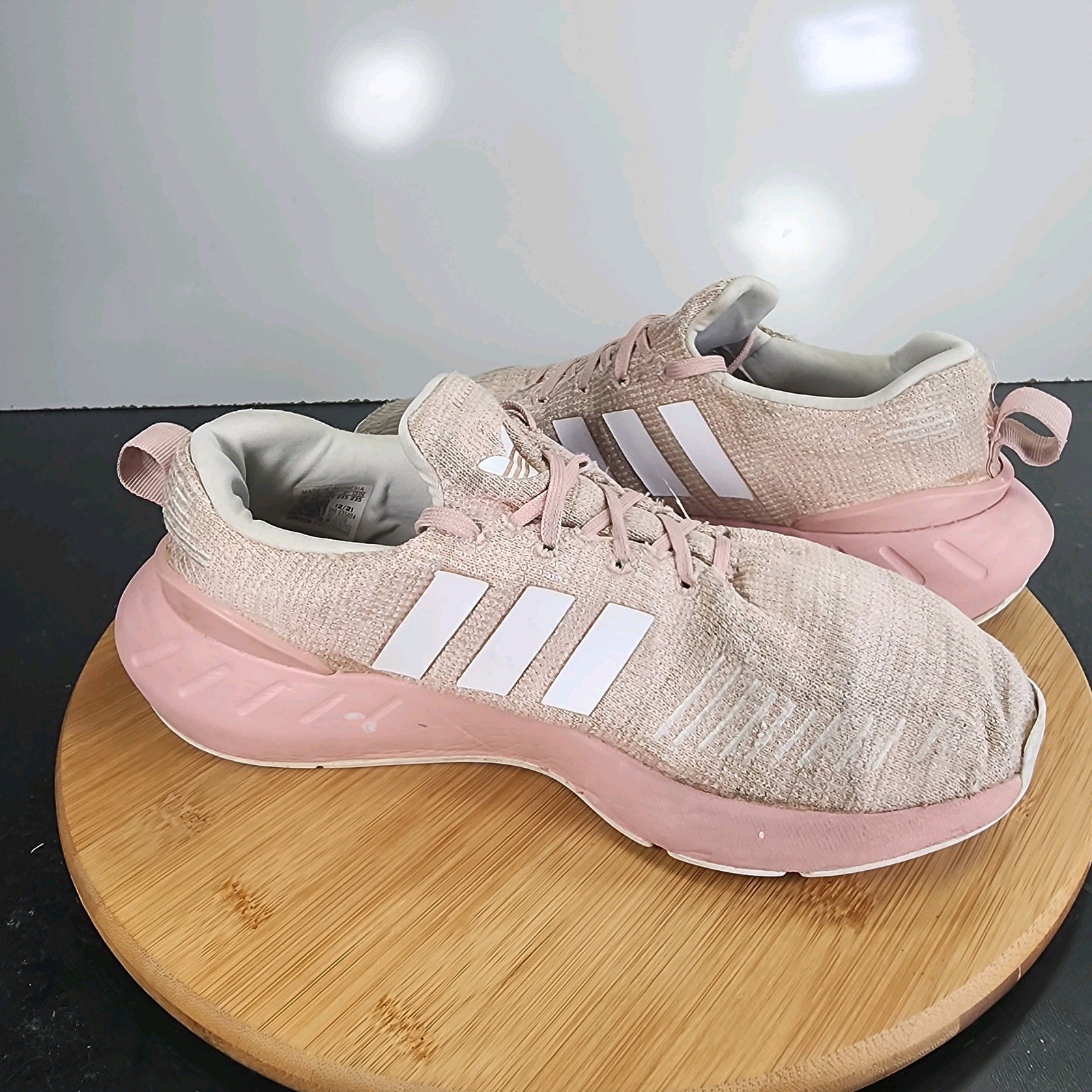 Sz 6 Youth Fit 7.5Women's Adidas Swift Run Low 010132 Pink Mesh Running Sneakers