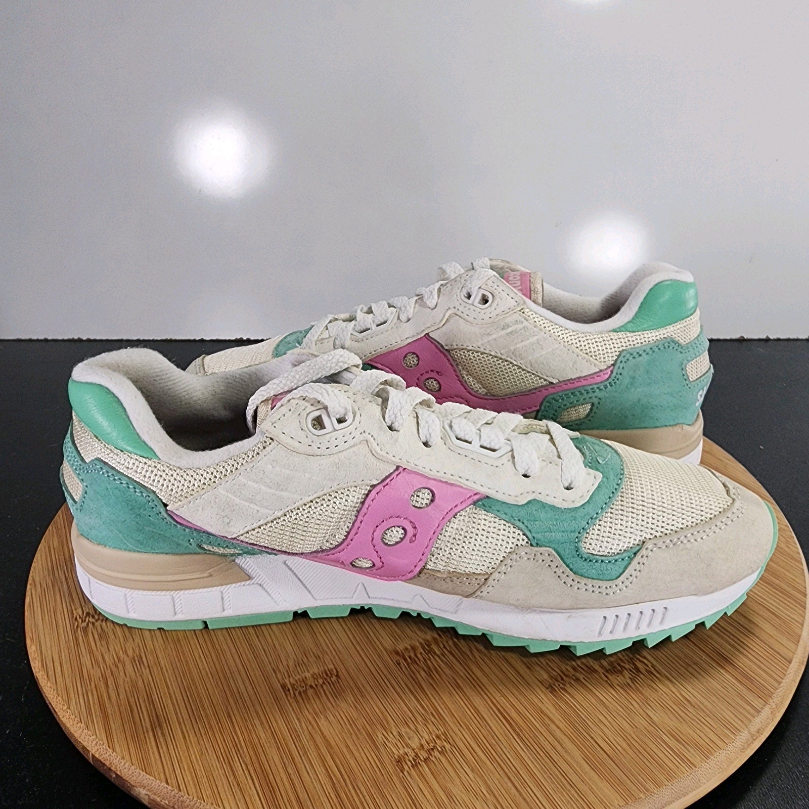 Saucony Shadow 5000 Low Sz 7.5 Mens 009464 Green Pink Lifestyle Running Sneakers