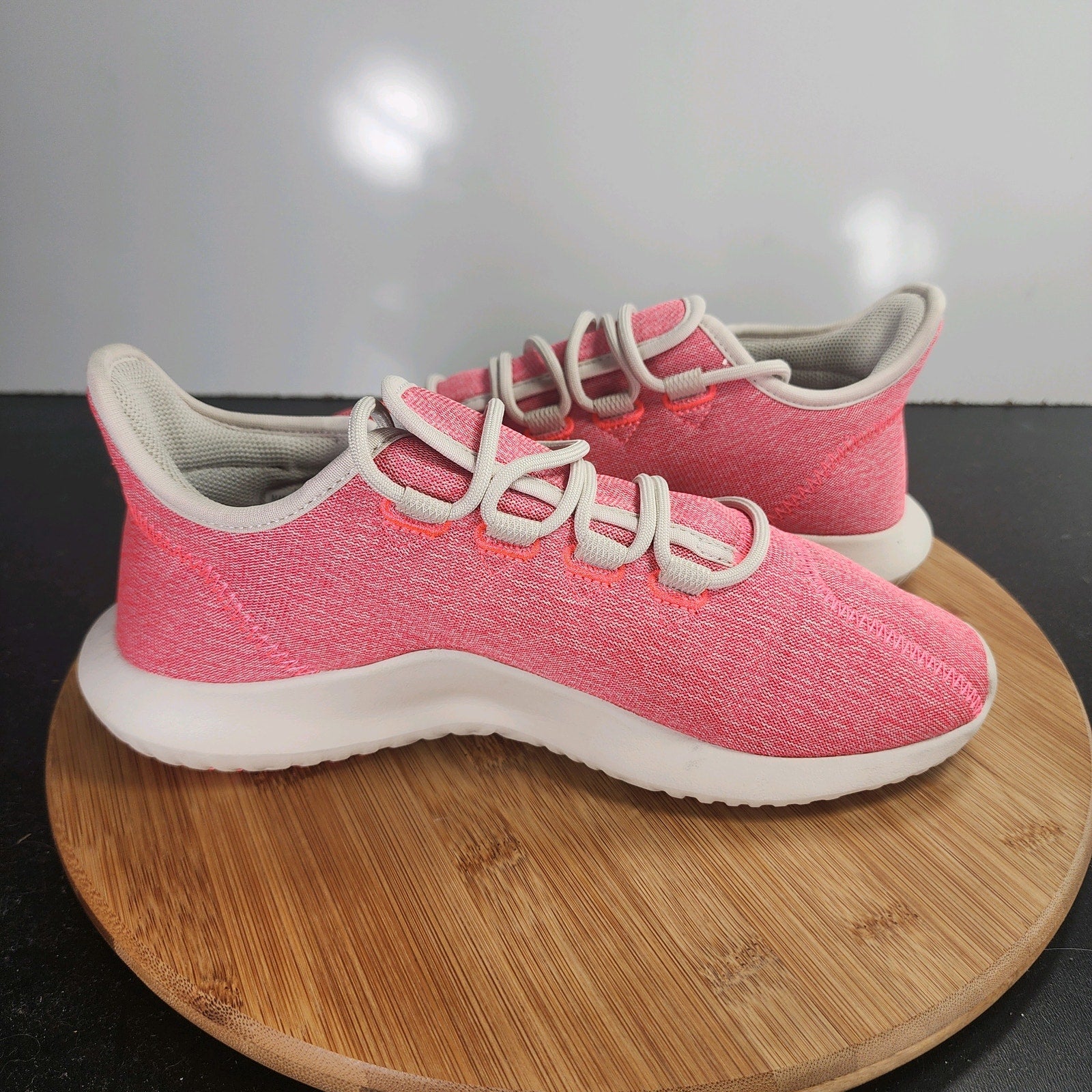 Womens Adidas Tubular Shadow Sz 8 009986 Pink Knit Running Casual Sneakers Shoes