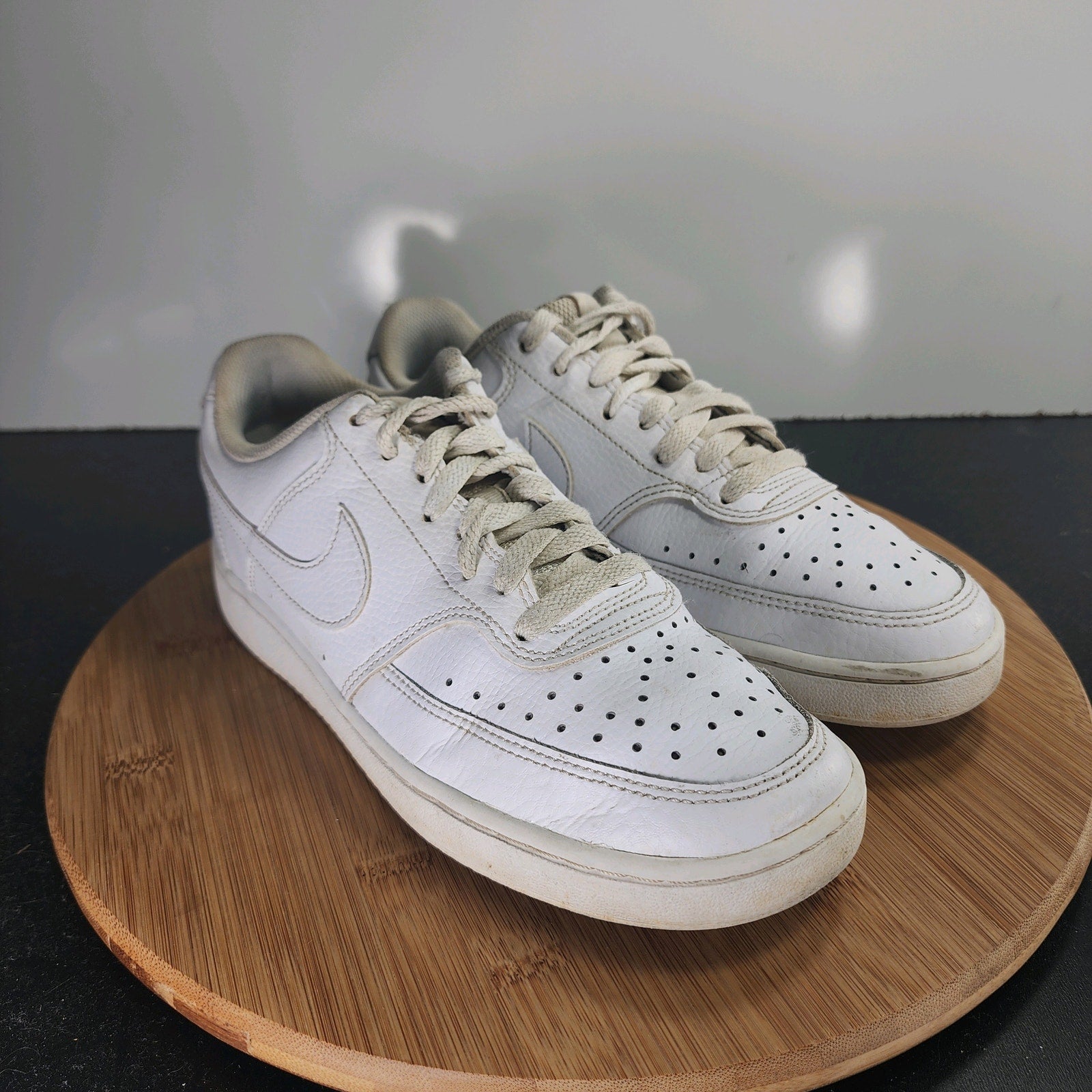 Womens Nike Af1 Air Force 1 Low Sz 8 010109 Triple White Leather Casual Sneakers