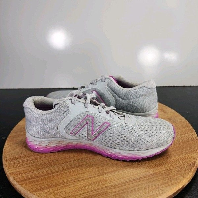 New Balance Fresh Foam Sz 3 Big Kids 009189 Gray Purple Running Sneakers Shoes