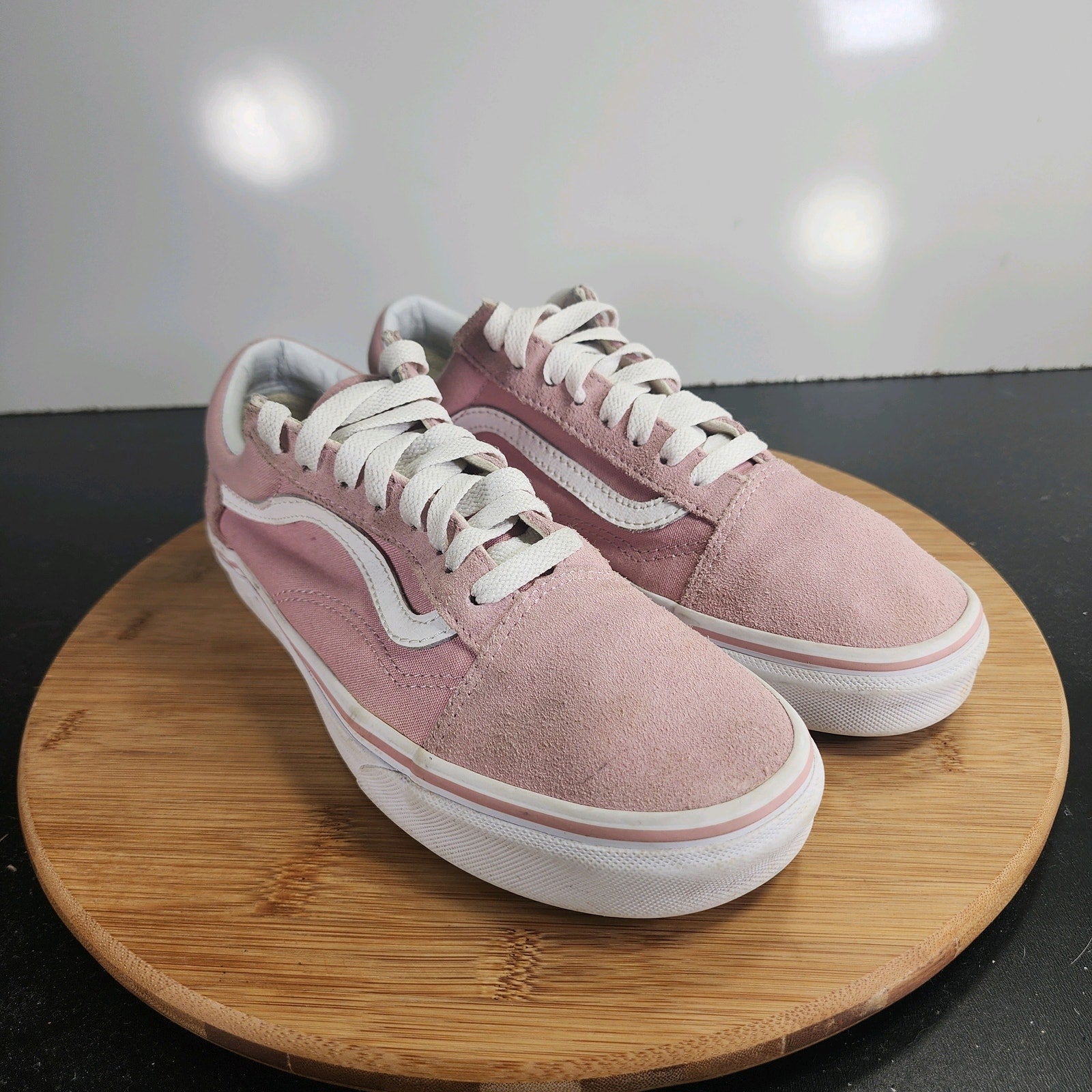 Womens VANS Old Skool Low Sz 9 009830 Pink Canvas Skateboarding Sneakers Shoes