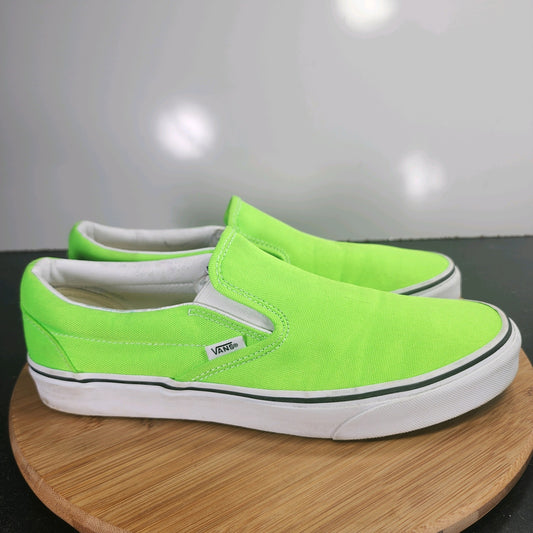 Men's Vans Classic Slip-On Low Sz 11 010009 Green Canvas Skating Casual Sneakers