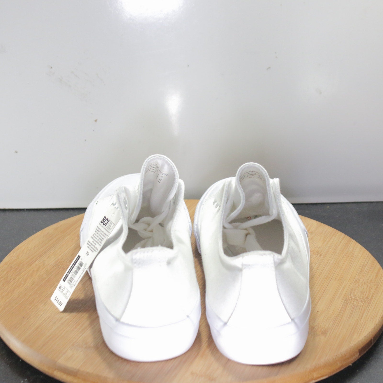 No Boundaries Low Size 10 Womens 008293 Triple White Casual Sneakers Shoes