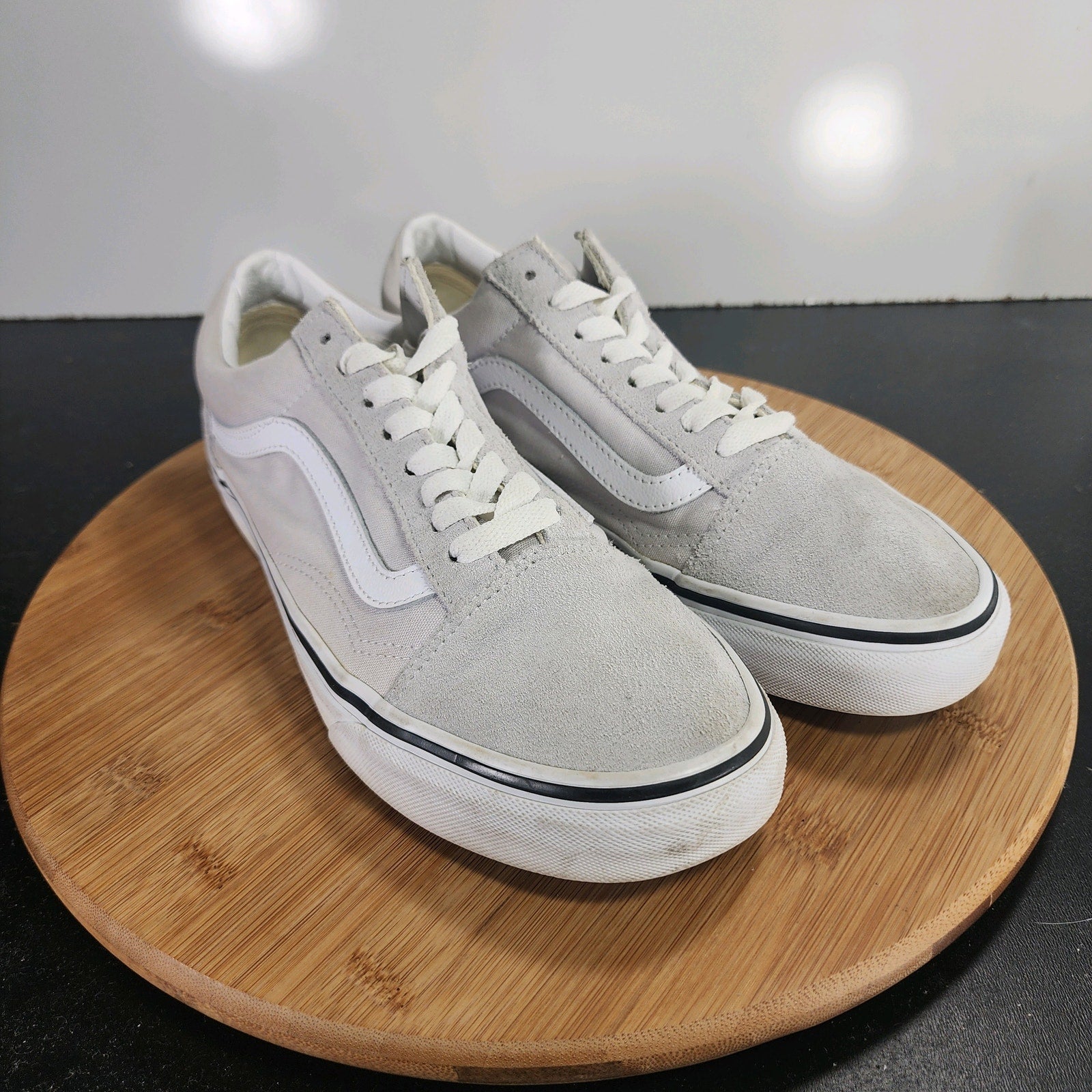 VANS Old Skool Low Sz 8.5 Womens 009752 Gray Canvas Skateboarding Sneakers Shoes