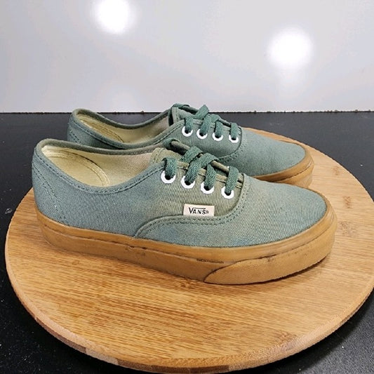 VANS Classic Low Sz 6 Womens 009150 Green Canvas Skateboarding Sneakers Shoes