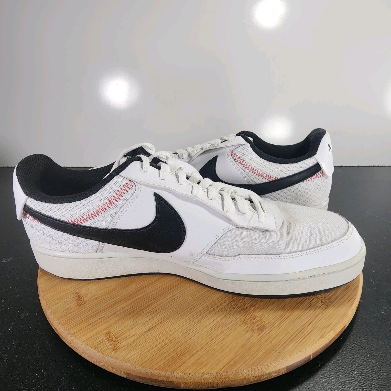 Nike Court Vision Premium Sz 13Mens 009463 White Black Running Athletic Sneakers