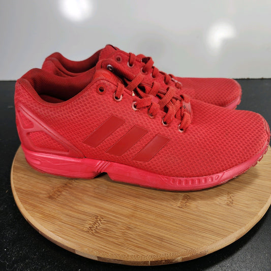 adidas ZX Flux Low Sz 9.5 Mens 009672 Red Mesh Running Athletic Sneakers Shoes