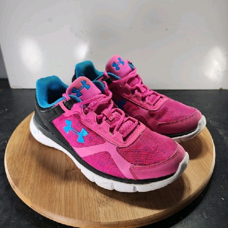 Under Armour Micro G Velocity Low Sz 7 Womens 008897 Pink Black Running Sneakers