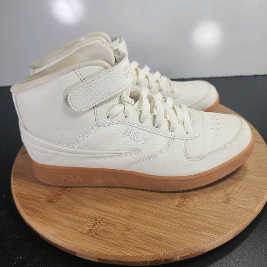 Fila A High Gum Sz 7 Youth=8.5Womens 009676 White Leather Basketball Sneakers