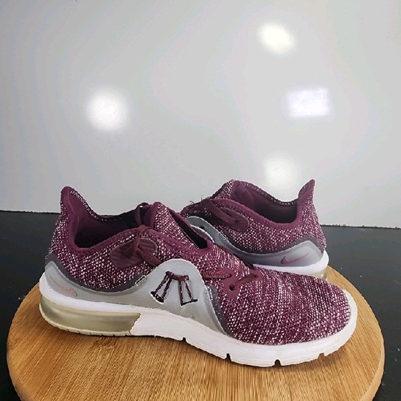 Nike Air Max Sequent 3 Sz 8.5 Womens 008995 Burgundy Bordeaux Running Sneakers