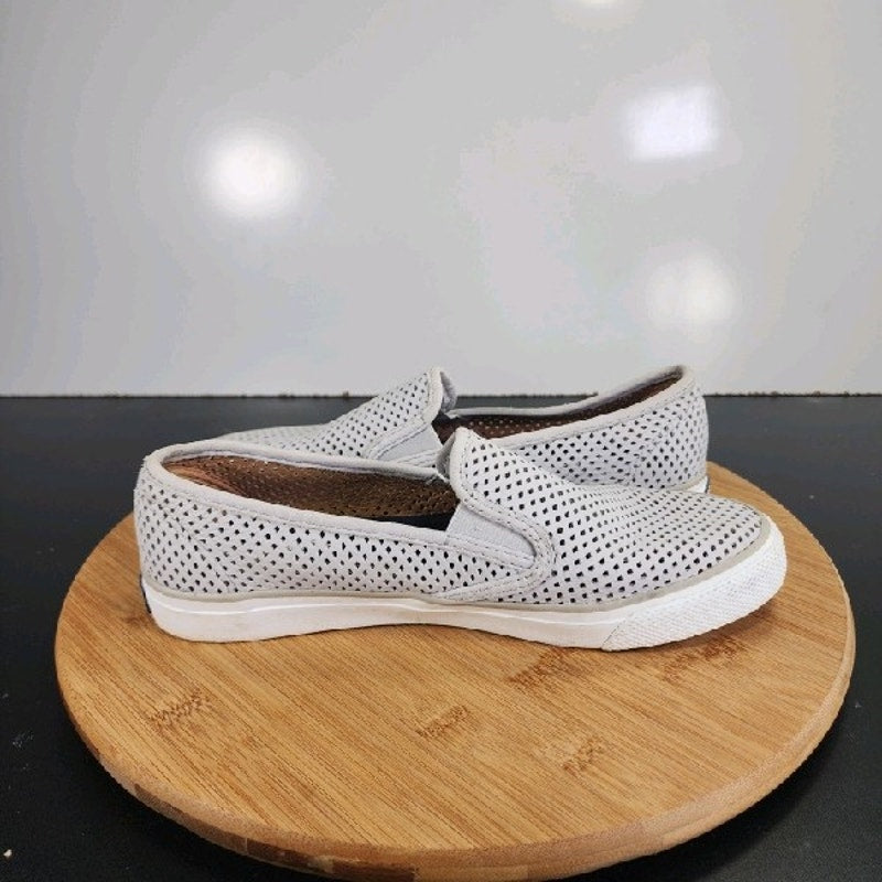 Sperry Top Sider Seaside Slip On Sz 7.5 Womens 008839 Gray Perforated Sneakers