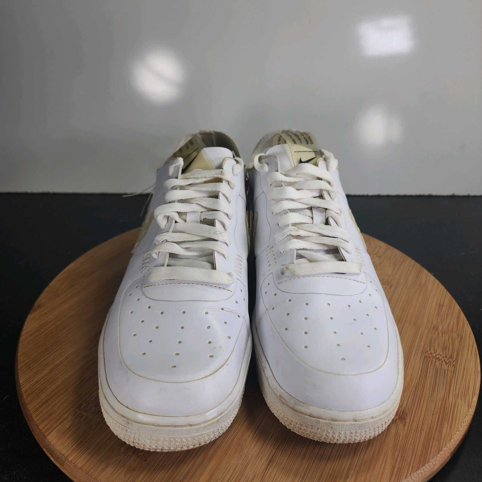 Men's Nike Af1 Air Force 1 Low Sz 8 010050 Triple White Casual Leather Sneakers