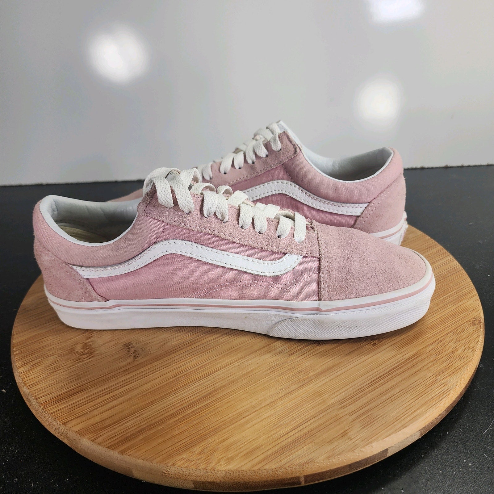 Womens VANS Old Skool Low Sz 9 009830 Pink Canvas Skateboarding Sneakers Shoes