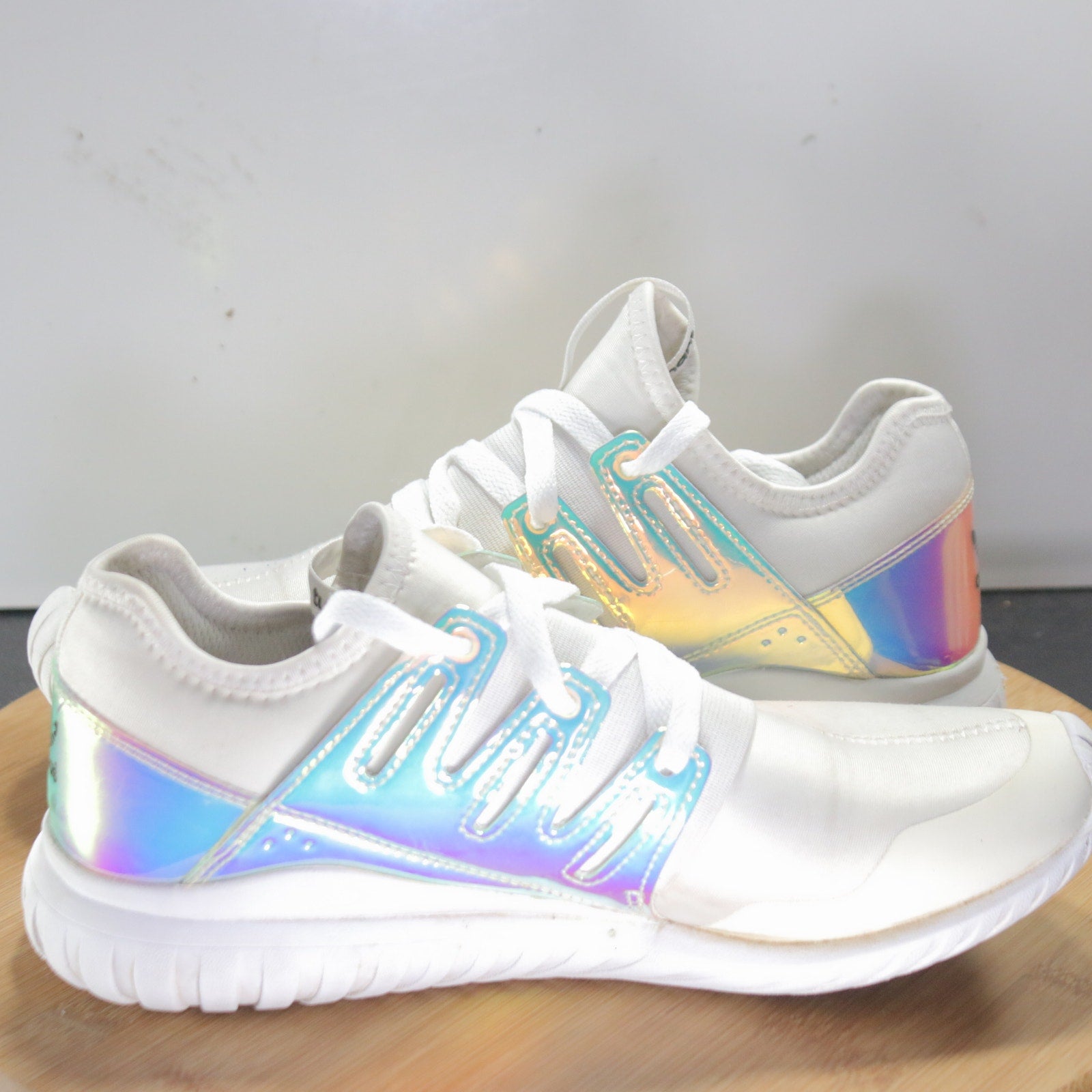 adidas Tubular Radial Sz 6youth=7.5 Womens 008318 White Blue Running Sneakers