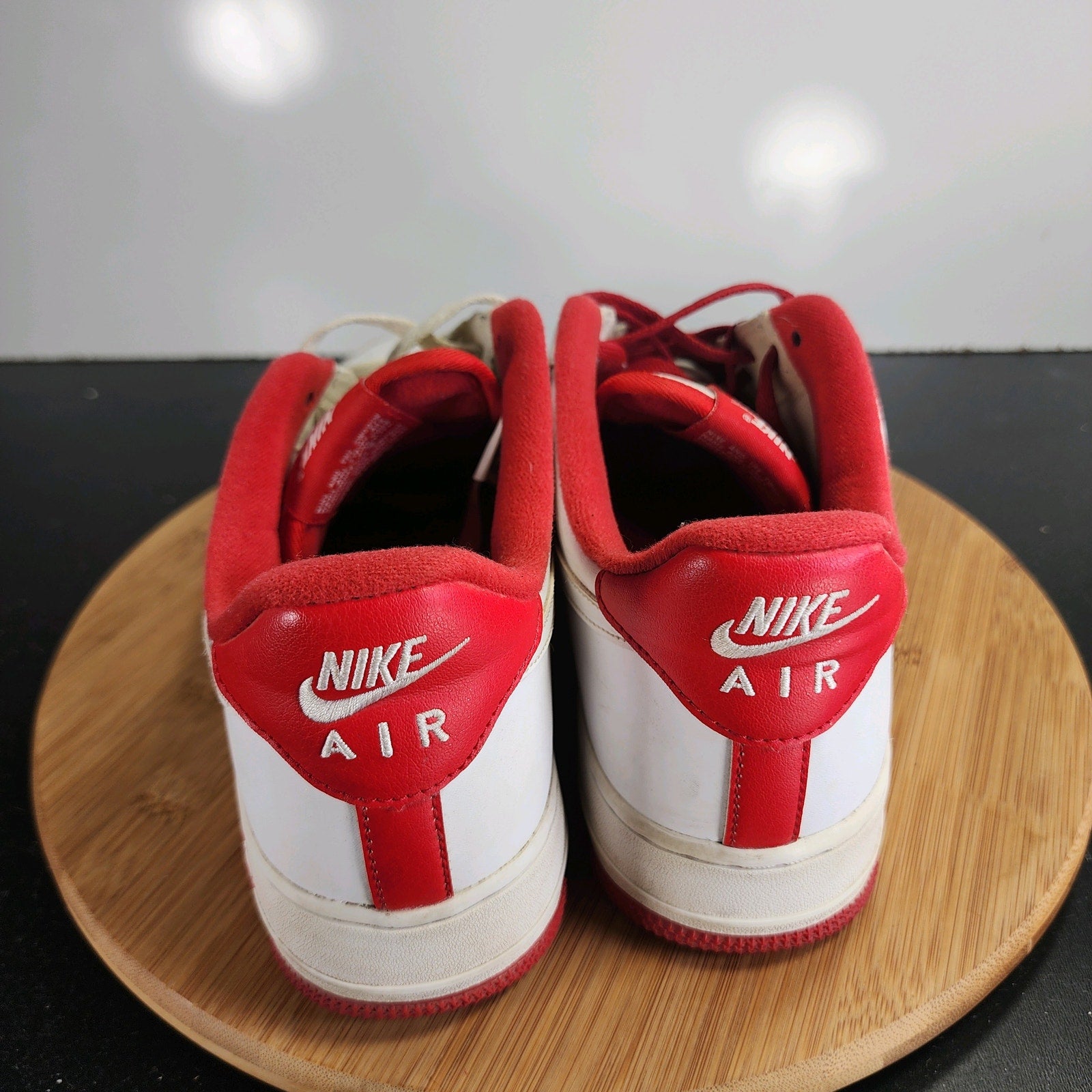 Nike Af1 Air Force 1 Low Sz 9Mens 009595 White Red Leather Casual Sneakers Shoes