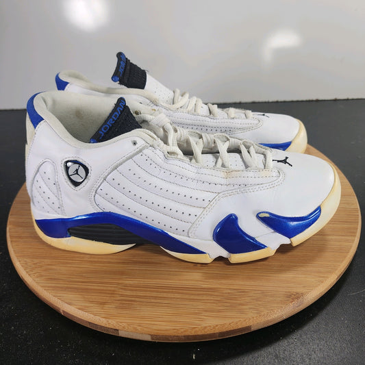 Sz 5.5Youth Fit 6.5Womens Air Jordan 14 009791 White Leather Basketball Sneakers