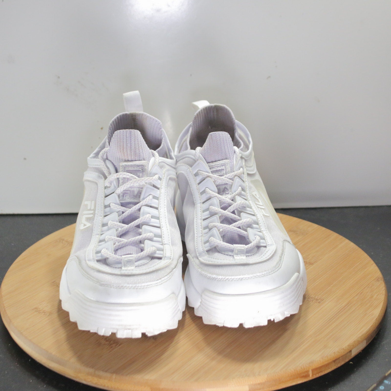 Fila Disruptor II Low Size 8.5 Womens 008199 Clear White Athletic Sneakers Shoes