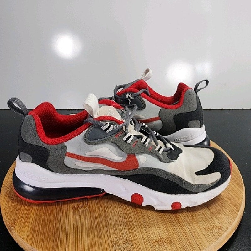 Nike Air Max 270 React Sz 6 Youth=7.5Womens 009254 Black Red Running Sneakers