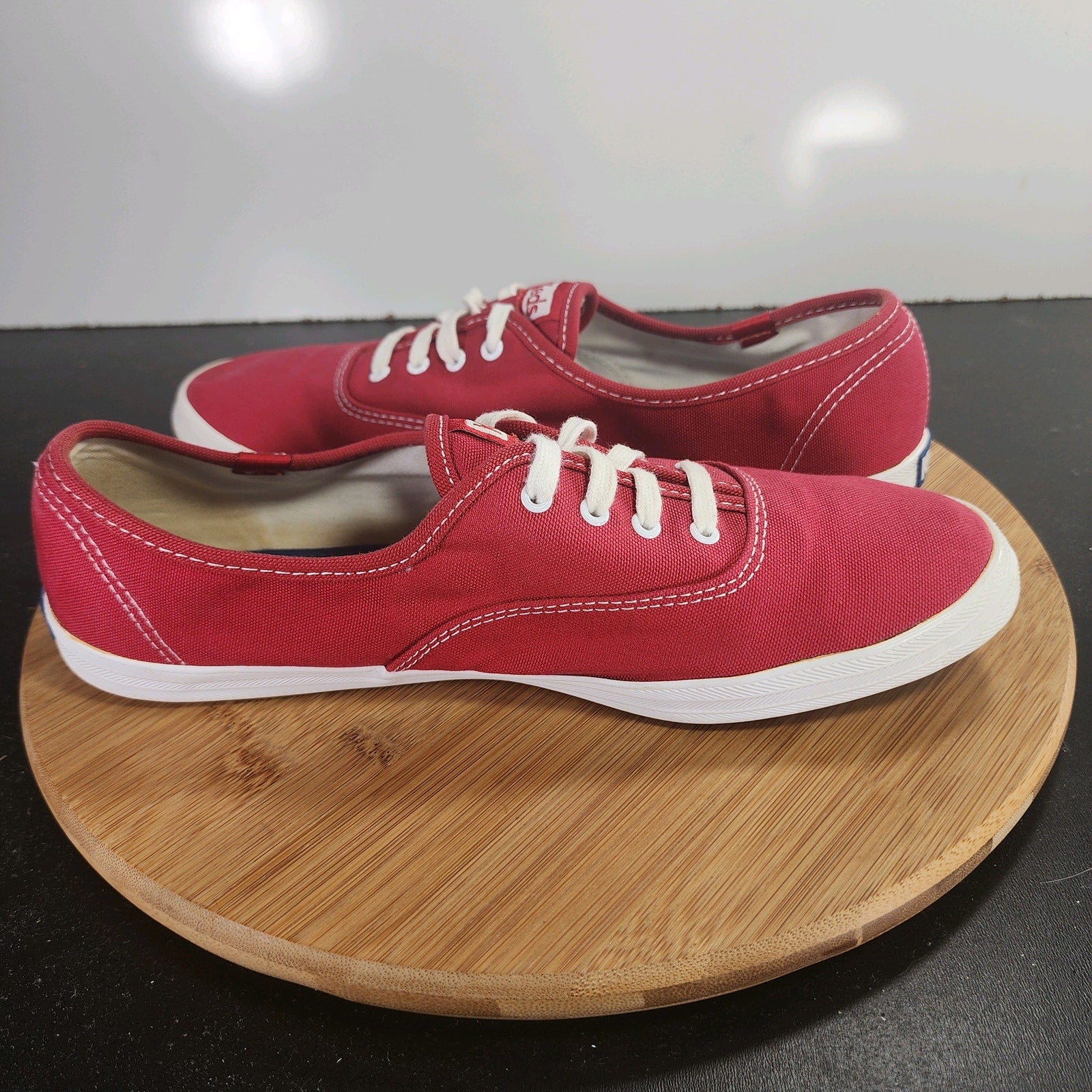 Womens Keds Champion Low Sz 11 009789 Red Canvas Flat Casual Sneakers Shoes