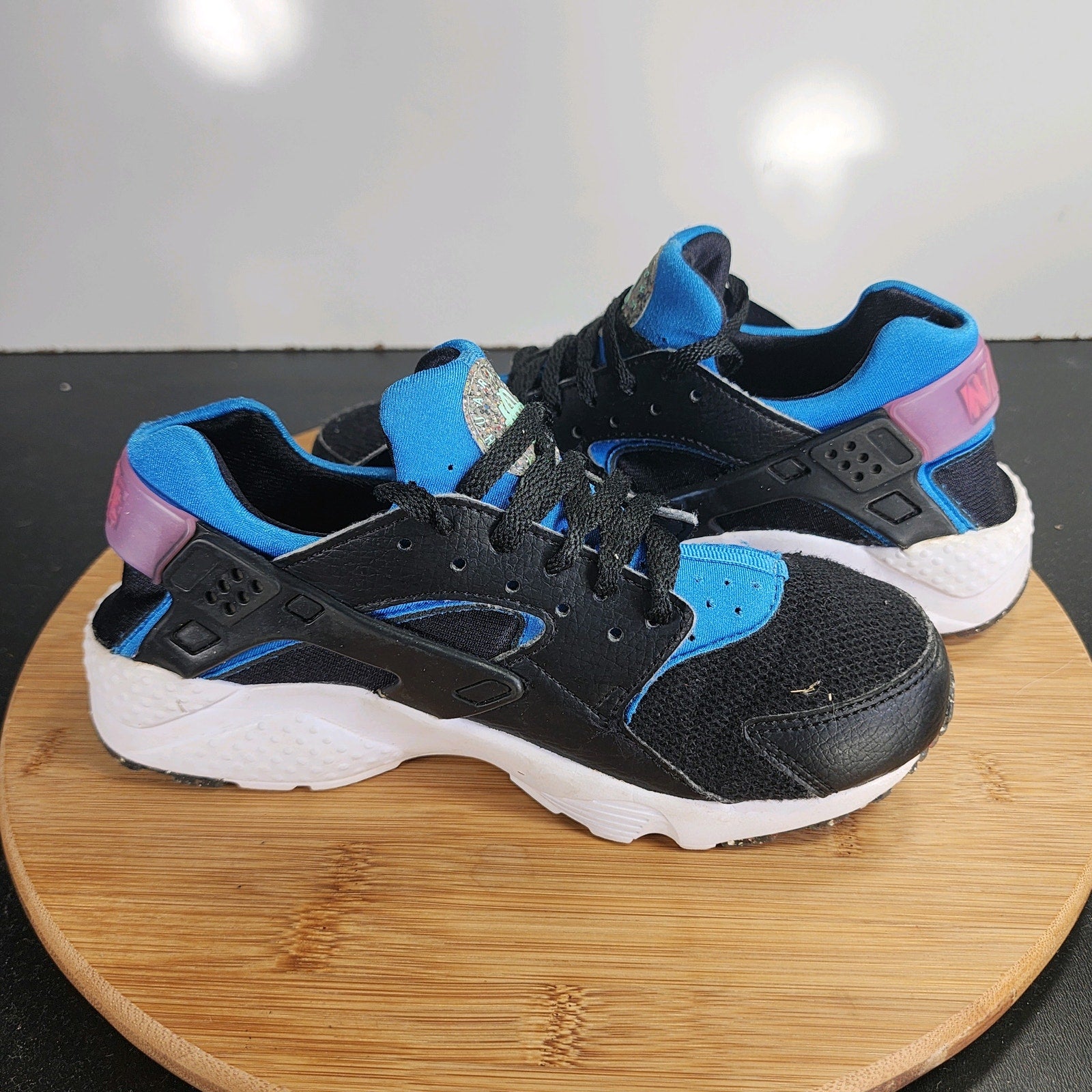 Nike Air Huarache Run Sz 4.5Youth=5.5Womens 009573 Black Mesh Athletic Sneakers