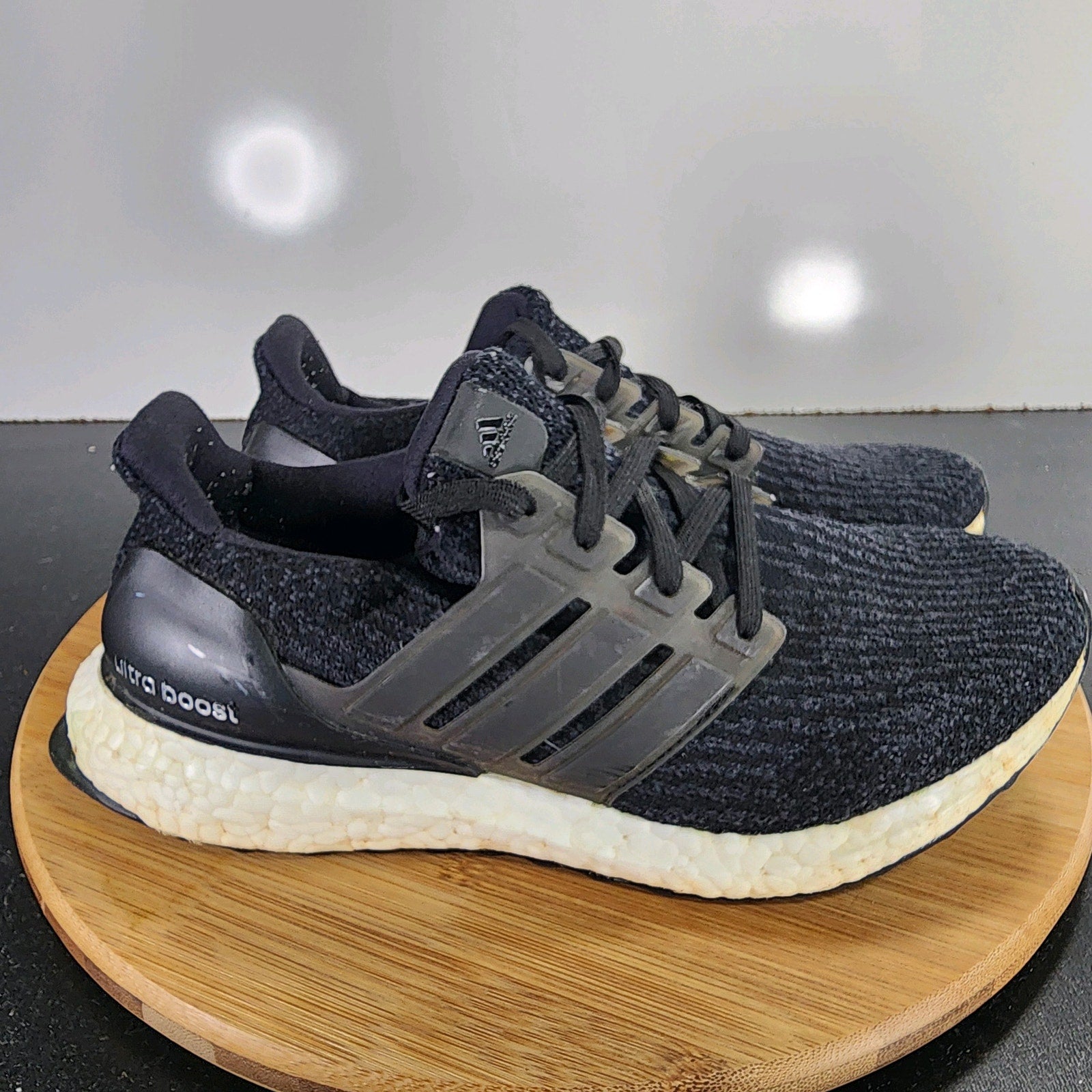 adidas Ultraboost Sz 8 Womens 009547 Black Primeknit Running Trainers Sneakers