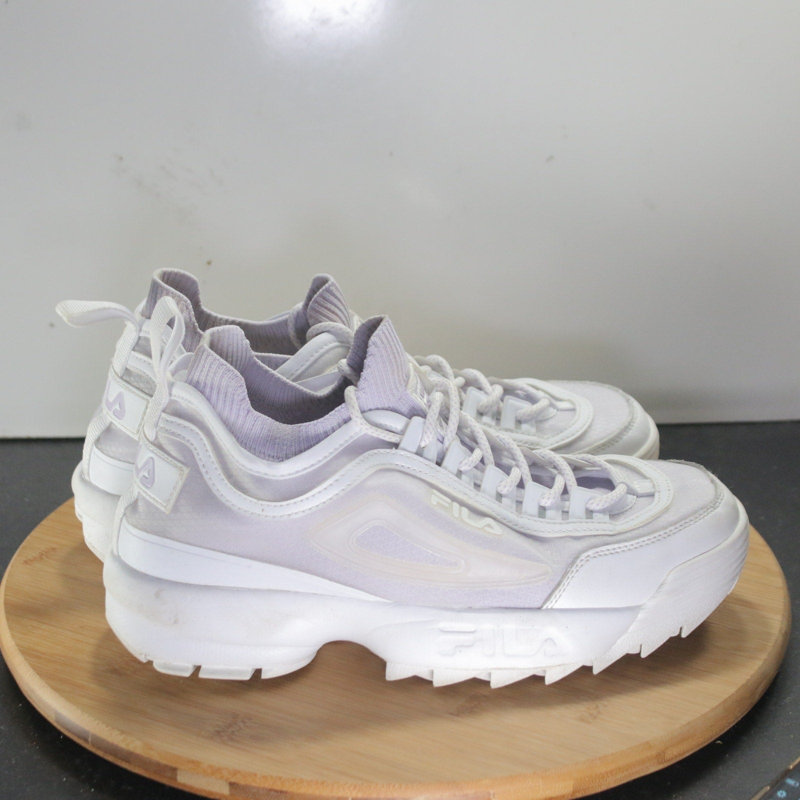 Fila Disruptor II Low Size 8.5 Womens 008199 Clear White Athletic Sneakers Shoes