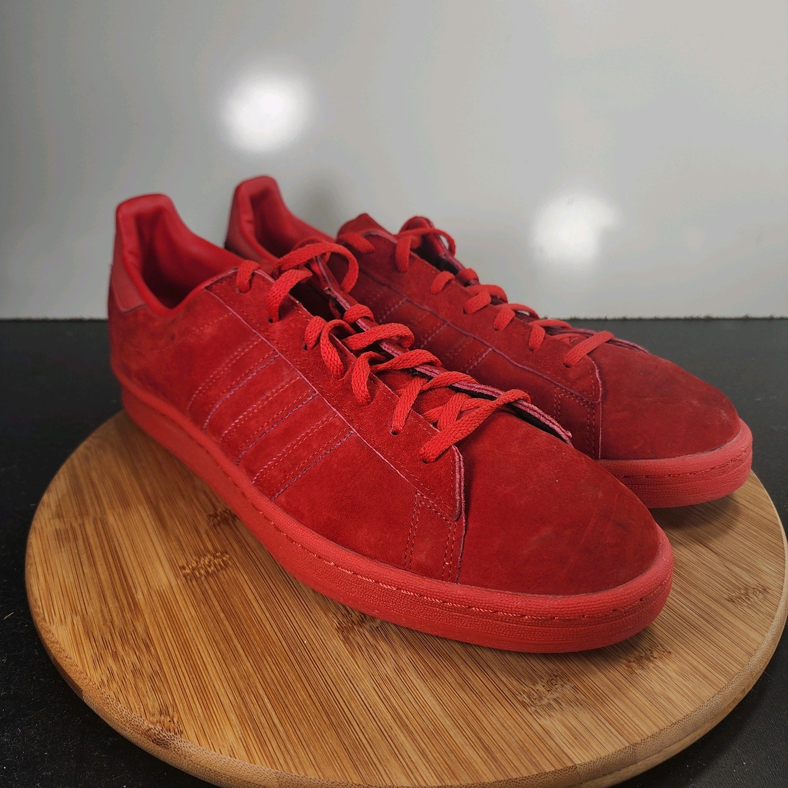 Men's Adidas Campus Low Sz 13 010262 All Red Suede Running Casual Sneakers Shoes