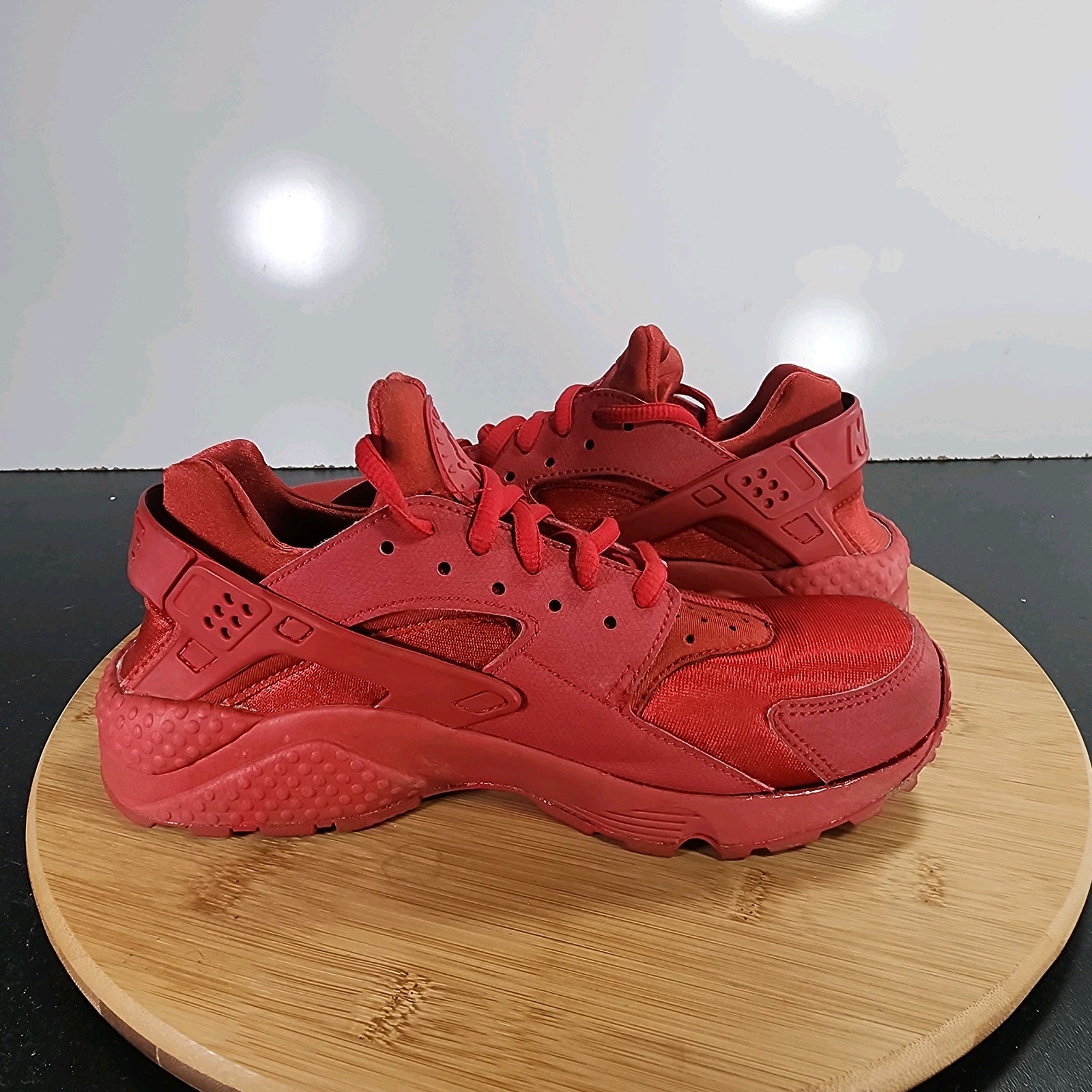 Nike Air Huarache Run Low Sz 7 Womens 009543 All Red Mesh Athletic Sneakers