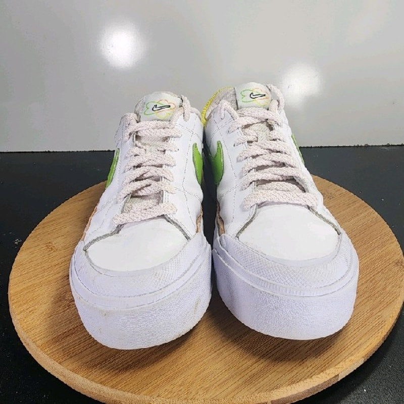 Nike Court Legacy Lift Low Sz 10.5 Womens 009109 White Green Running Sneakers