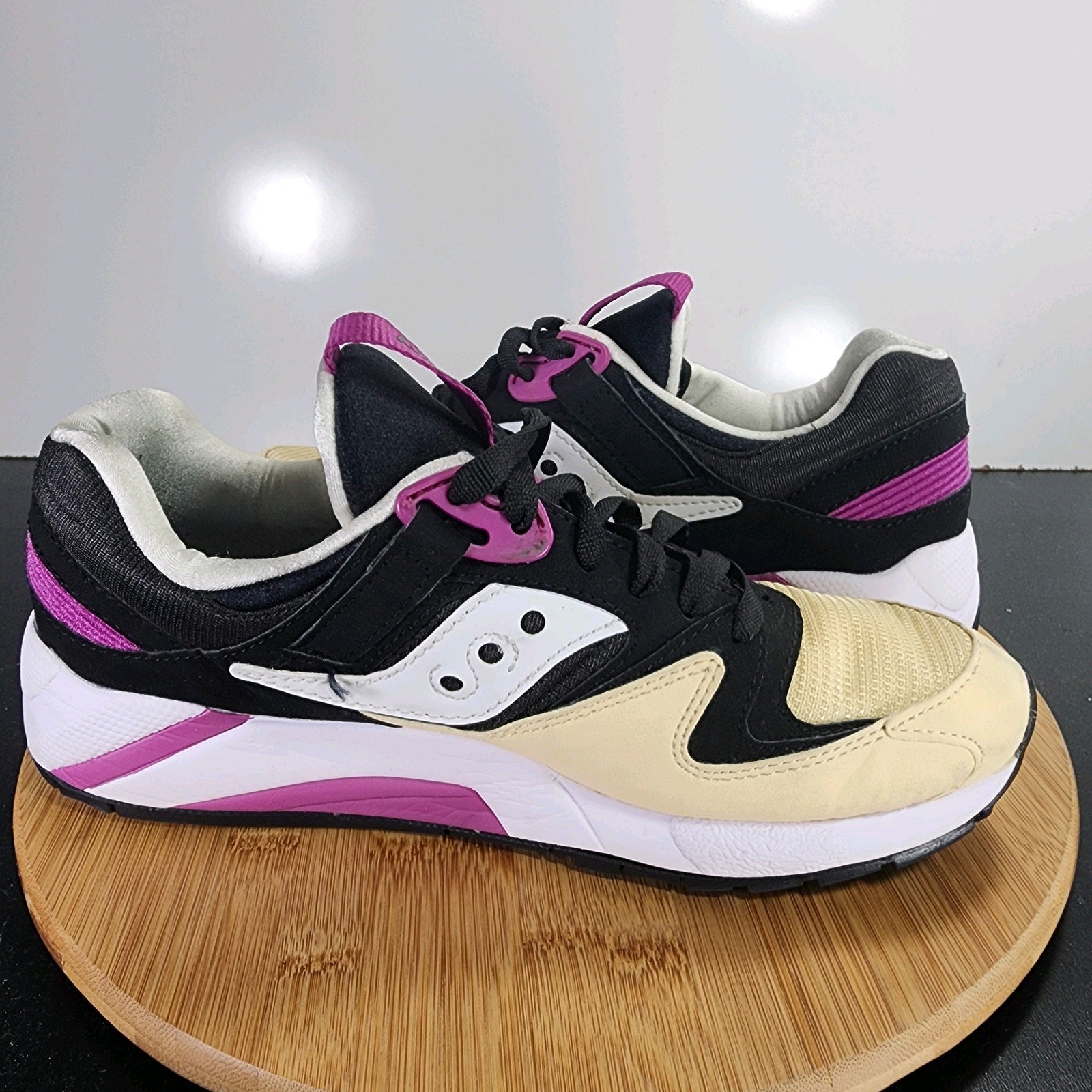 Saucony Grid 9000 Sz 8.5 Mens 009413 Black Cream Purple Running Sneakers Shoes