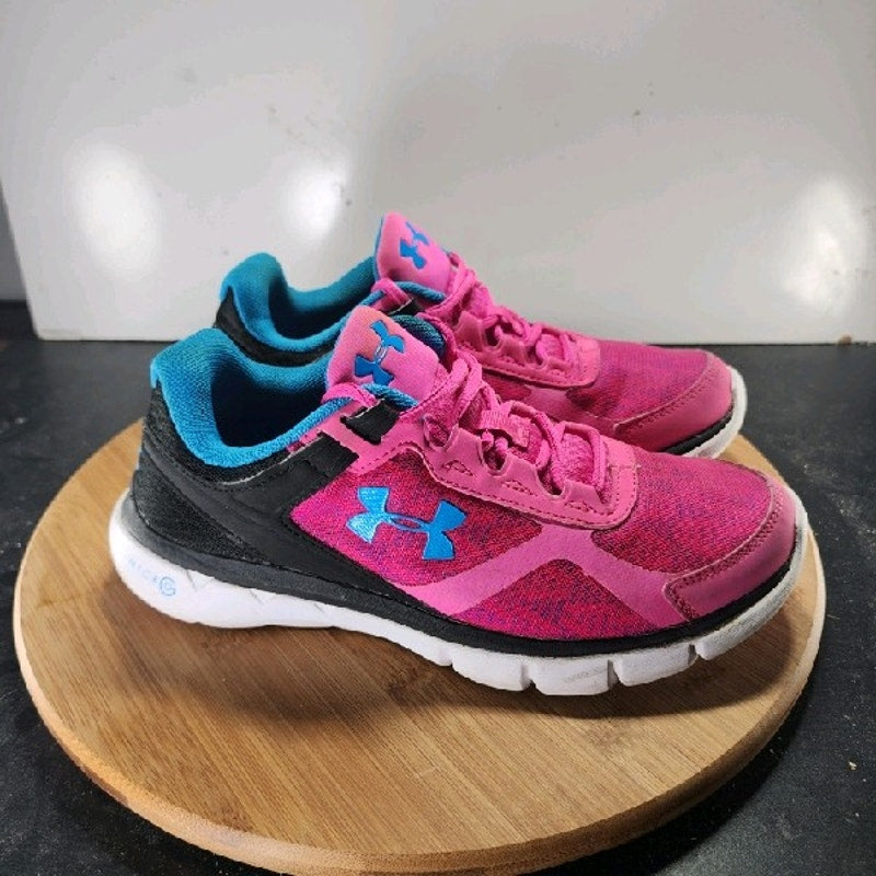 Under Armour Micro G Velocity Low Sz 7 Womens 008897 Pink Black Running Sneakers