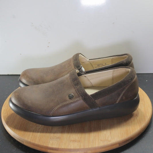 Alegria Emry Slip On Size 9.5 Womens 007970 Brown Leather Clogs Shoes