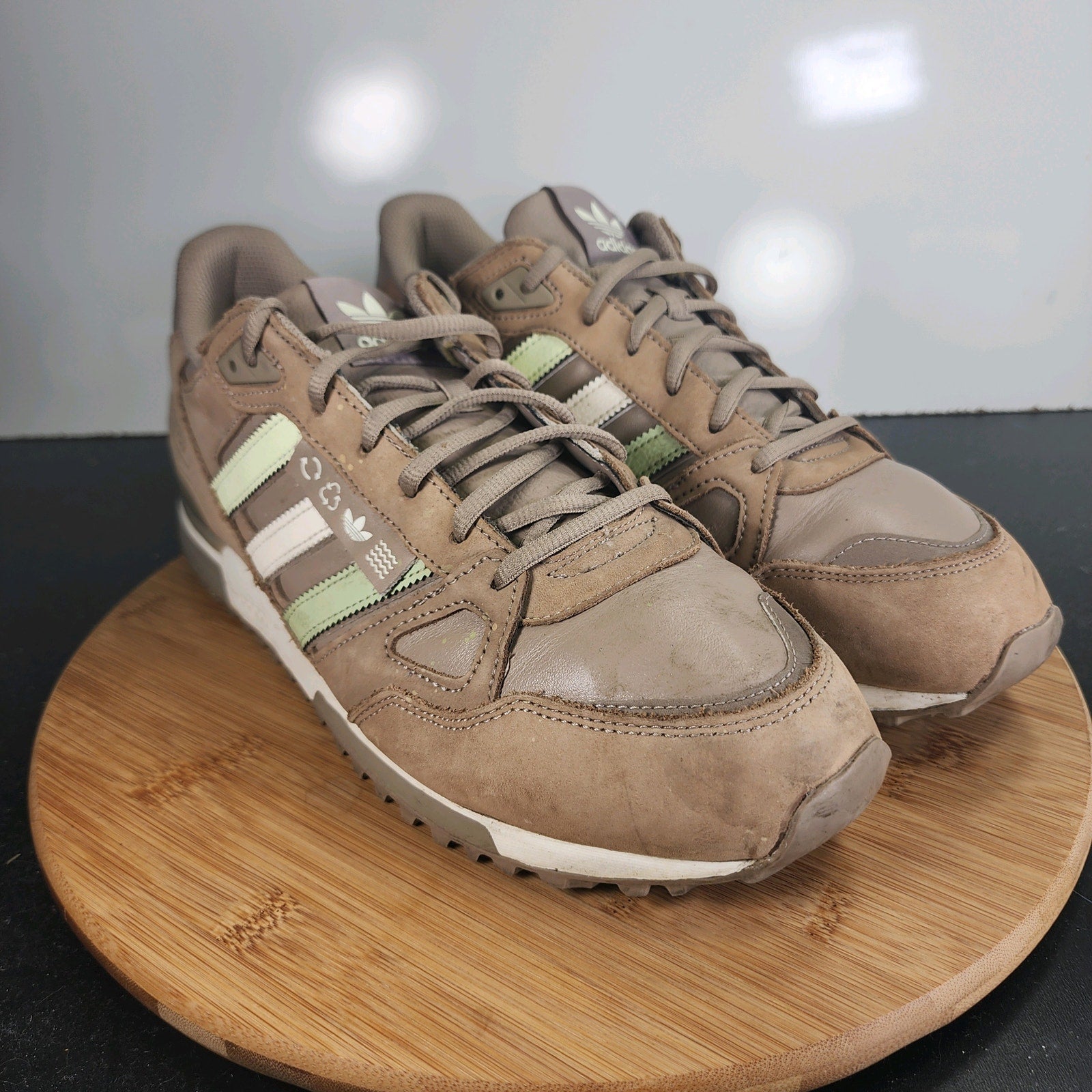 Men's Adidas Torsion Sz 12 010125 Brown Leather Running Casual Sneakers Shoes