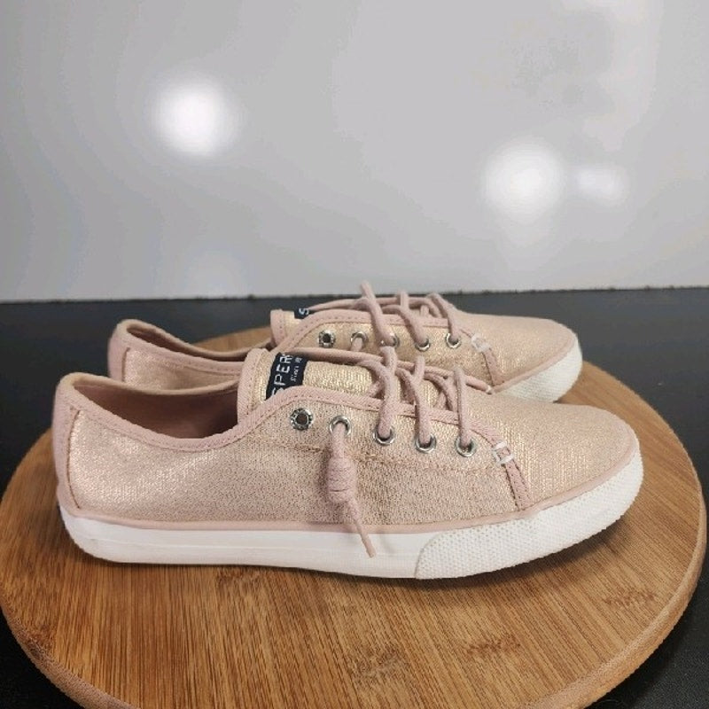 Sperry Top-Sider Low Sz 5 Youth=6.5Womens 009191 Pink Iridescent Casual Sneakers