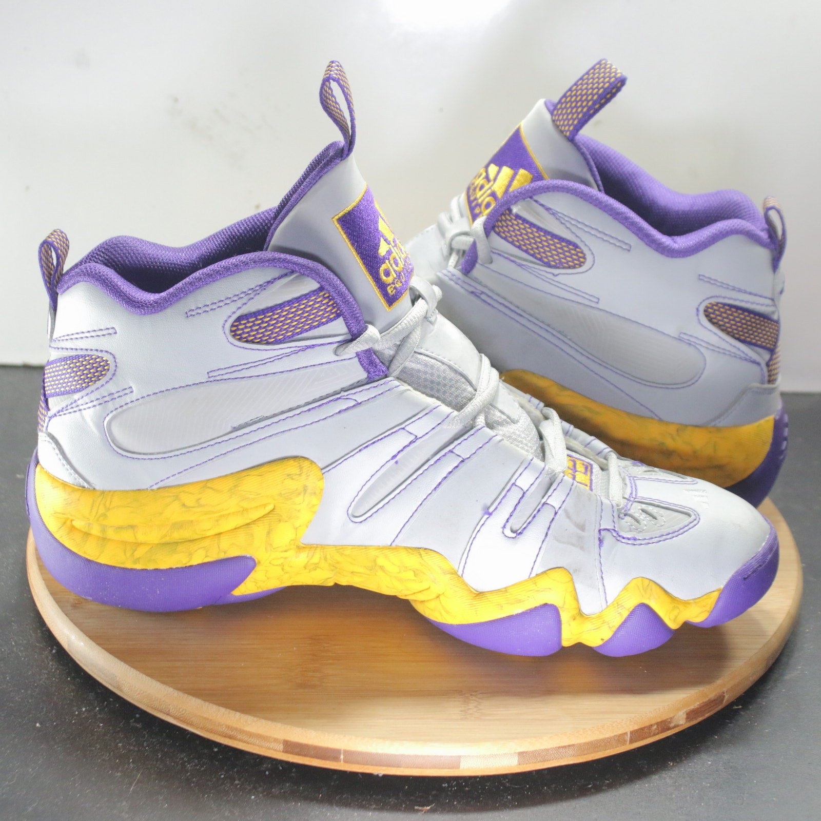 adidas Crazy 8 Mid Size 11 Mens 008624 White Purple Yellow Basketball Sneakers