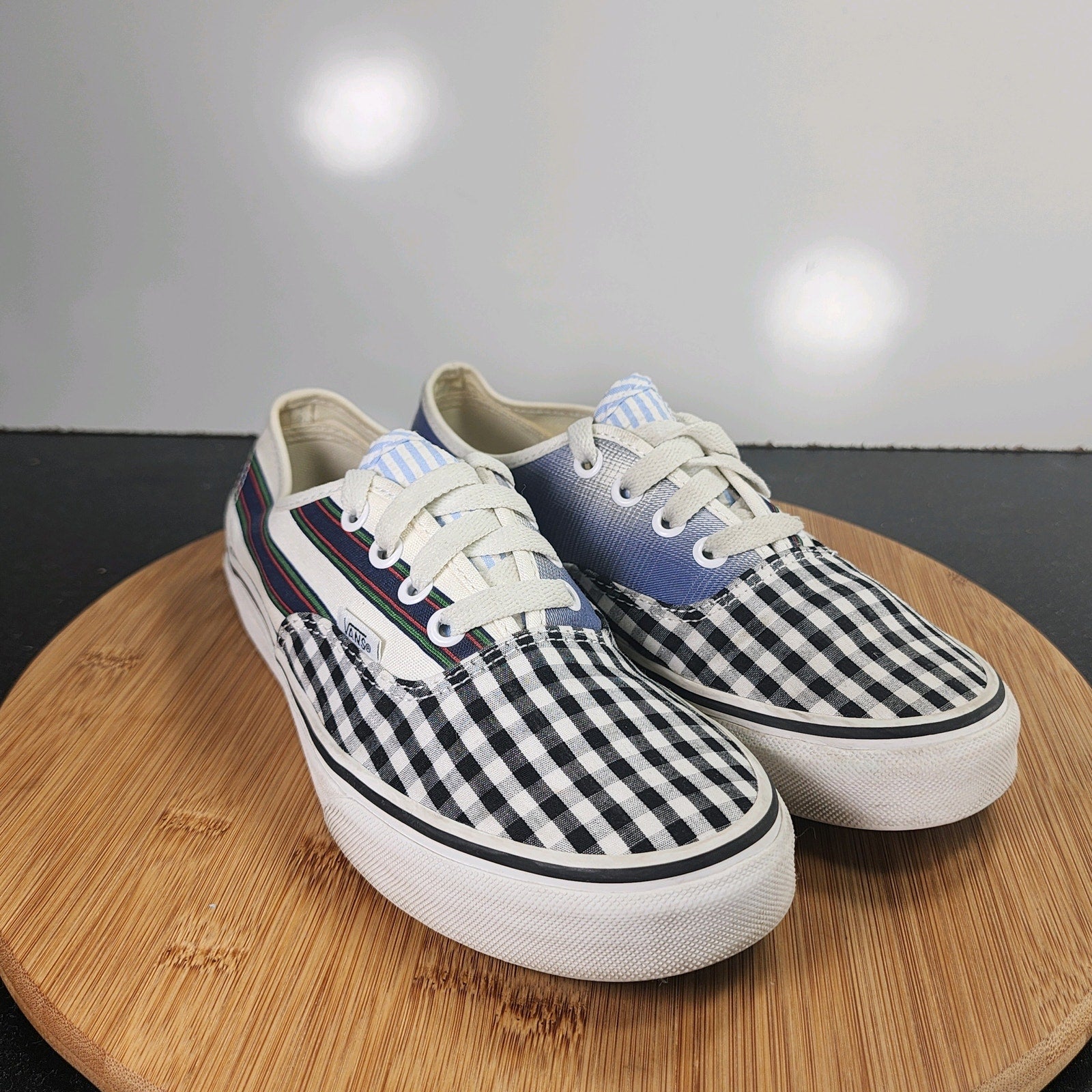 Womens Vans Old Skool Low Sz 6.5 010157 Blue Black Canvas Skateboarding Sneakers